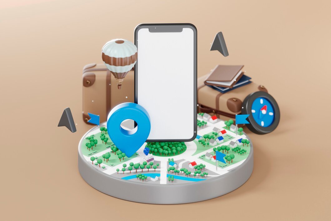 Map with Mobile and with Gifts