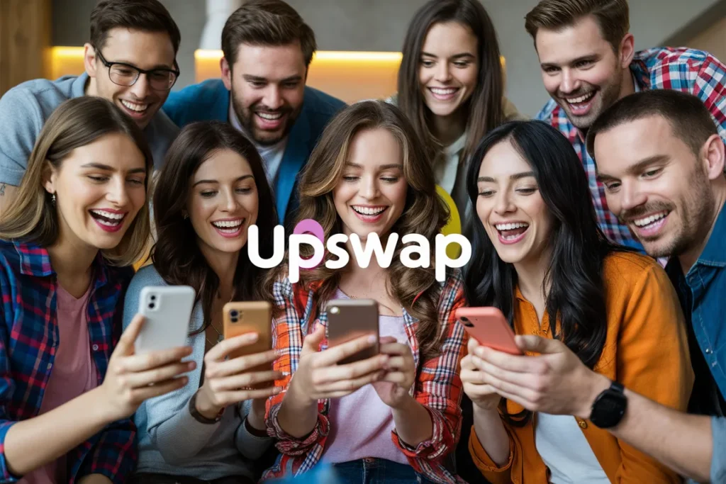 Friendship shopping, friends using Upswap app to shop and socialize on their phones