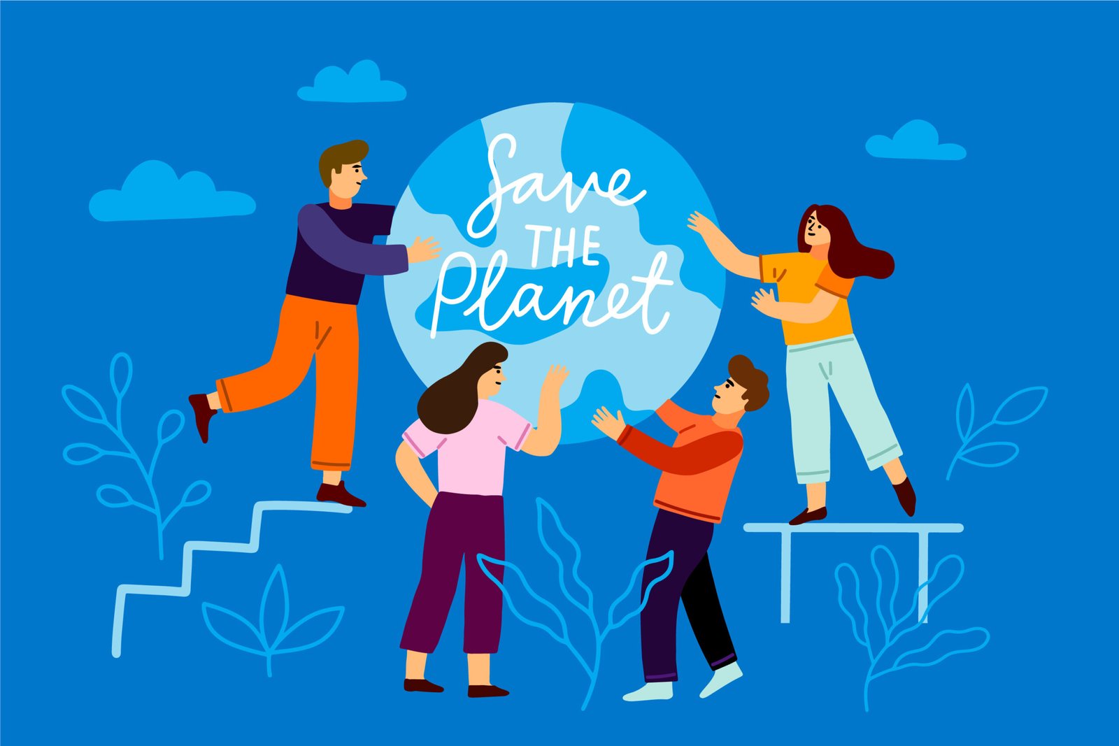 People joining social activities to save planet