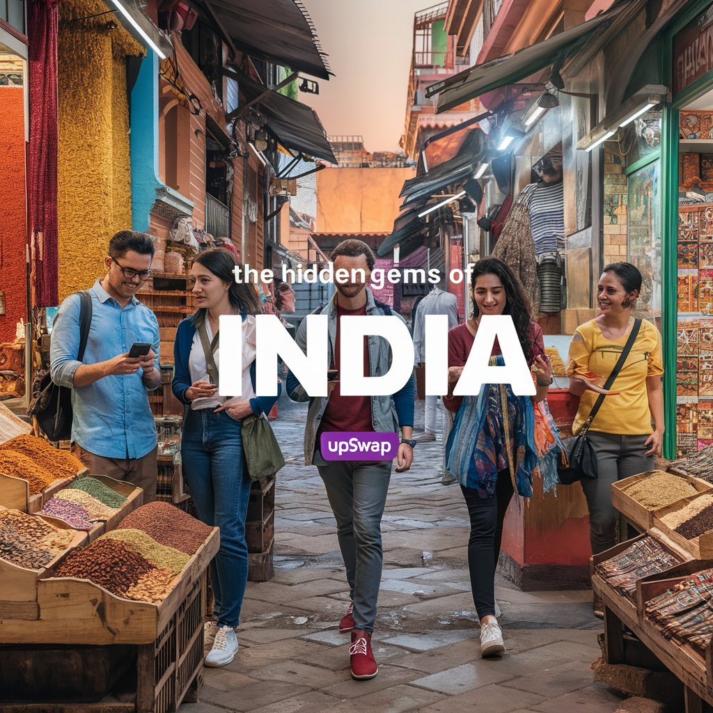 Tourists exploring hidden gems in India with UpSwap app Explore India Like a Local